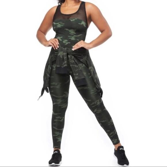 🆕 Good American The Curvse sculpt jumpsuit in green camo print 2XL - Picture 1 of 6
